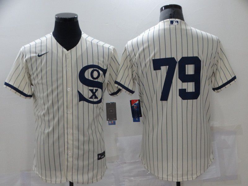 Men Chicago White Sox 79 No Name Cream stripe Dream version Elite Nike 2021 MLB Jersey